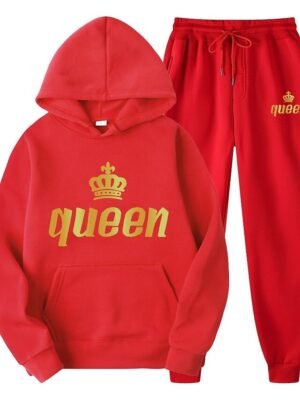 Casual Loose Solid Long Sleeve Velvet Thermal Tracksuit - Image 26
