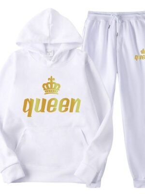 Casual Loose Solid Long Sleeve Velvet Thermal Tracksuit - Image 27