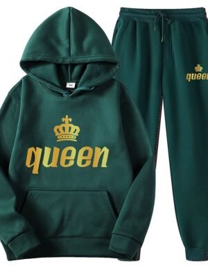 Casual Loose Solid Long Sleeve Velvet Thermal Tracksuit - Image 28