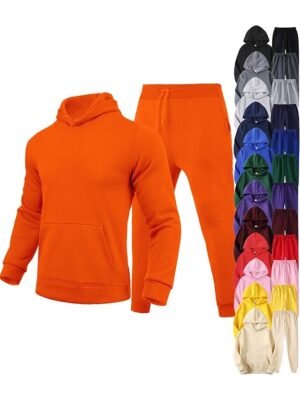 Casual Loose Solid Long Sleeve Velvet Thermal Tracksuit - Image 6