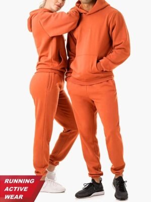 Casual Loose Solid Long Sleeve Velvet Thermal Tracksuit - Image 7