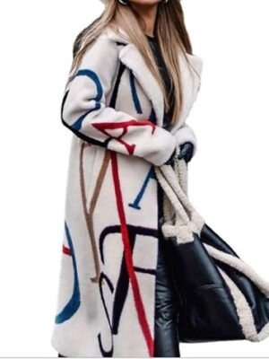 Casual Loose Striped Hooded Long Sleeve Long Coat - Image 3