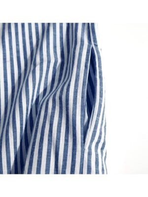 Casual Loose Striped Shirt Collar Long Sleeve Maxi Dress - Image 17