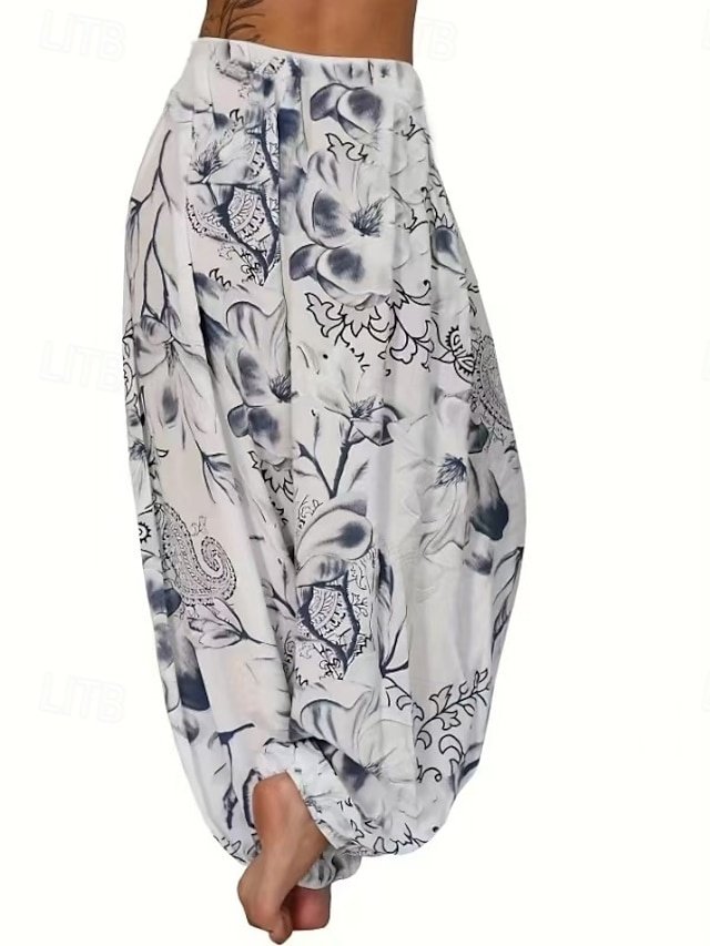 Casual Loose Tie Dye Elastic Full Length Harem Pants - Image 2