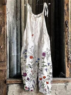 Casual Mid Rise Floral Graphic Ankle-Length Jumpsuit - Image 2