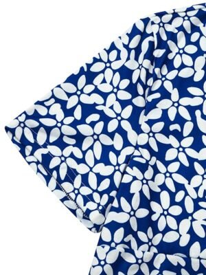 Casual Midi Floral Crew Neck Short Sleeve Dress - Image 5