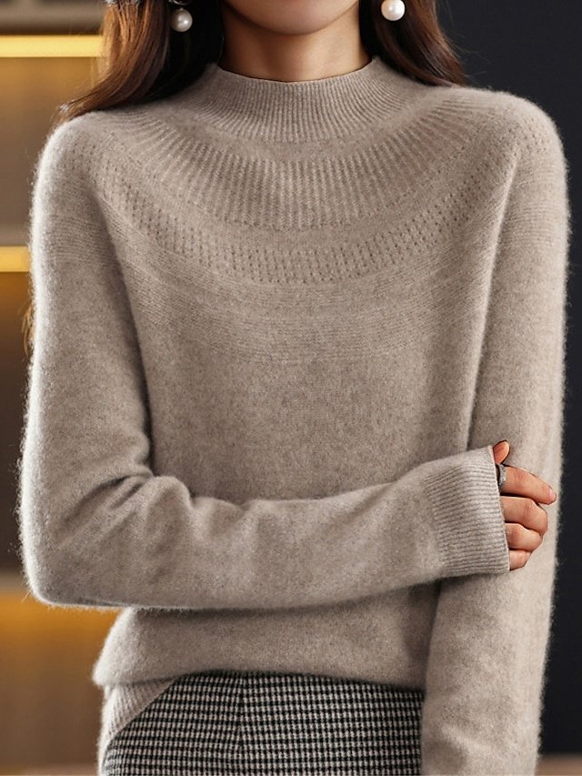 Casual Oversized Solid Crew Neck Long Sleeve Regular Jumper - Image 1