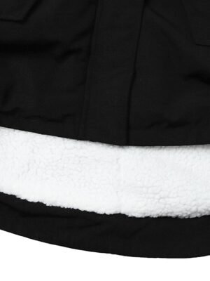 Casual Parka Loose Plain Zip Up Hooded Long Puffer Coat - Image 29