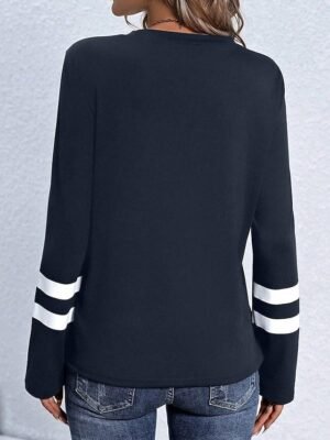 Casual Plus Size Black Long Sleeve Tee - Image 6