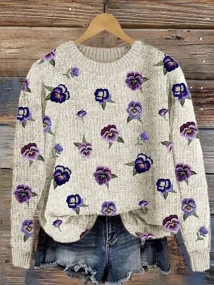 Casual Regular Animal Crew Neck Long Sleeve Regular Top - Image 2