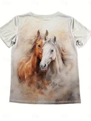 Casual Regular Animal Print Round Neck Short Sleeve Top - Image 2