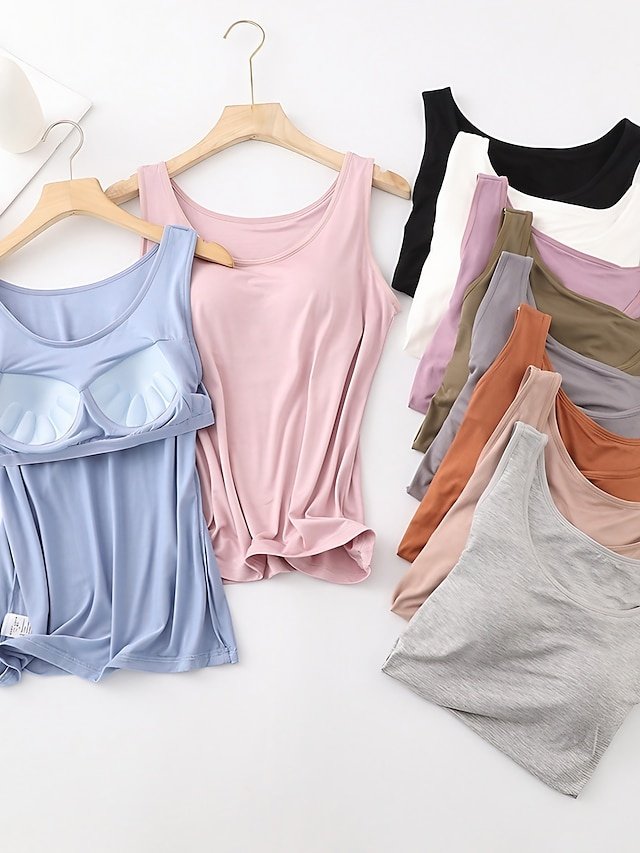 Casual Regular Basic Round Neck Sleeveless Tank Top - Image 1