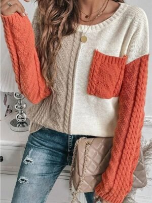Casual Regular Cable Crew Neck Long Sleeve Knitted Jumper - Image 3
