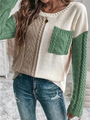 Casual Regular Cable Crew Neck Long Sleeve Knitted Jumper - Image 6
