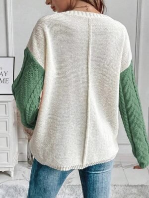 Casual Regular Cable Crew Neck Long Sleeve Knitted Jumper - Image 9