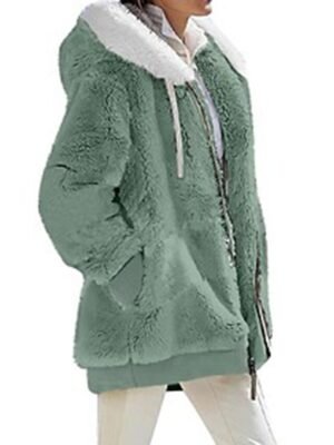 Casual Regular Color Block Cowl Neck Long Sleeve Hoodie - Image 25