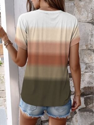 Casual Regular Colour Block Crew Neck Long Sleeve Top - Image 10