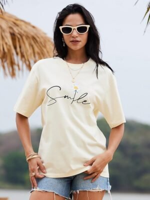 Casual Regular Daisy Print Round Neck Short Sleeve Tops - Image 2