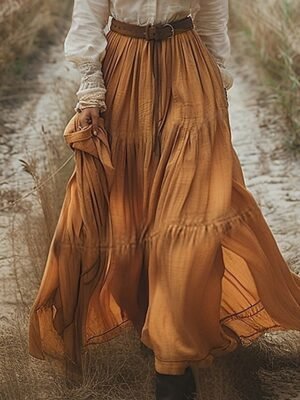 Casual Regular Fit Color Block V Neck Long Sleeve Maxi Dress - Image 3