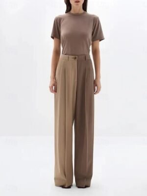 Casual Regular Fit Colour Block Crew Neck Long Sleeve Blazer Suit - Image 1