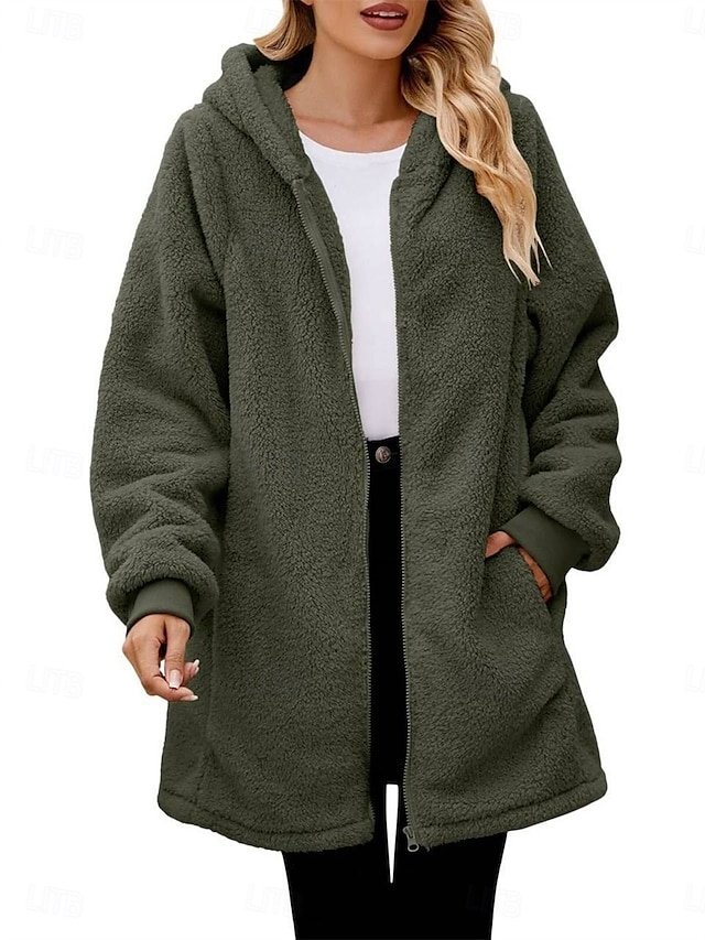 Casual Regular Fit Colour Block Zipper Long Sleeve Fleece Jacket - Image 1