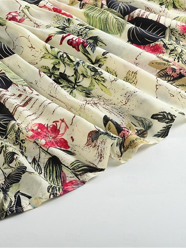 Casual Regular Fit Floral Crew Neck Maxi Dress - Image 9