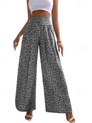 Casual Regular Fit Floral Long Trousers - Image 1