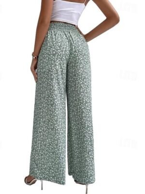 Casual Regular Fit Floral Long Trousers - Image 10