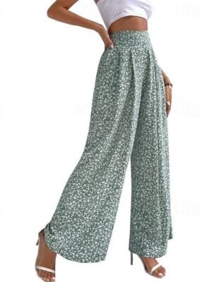 Casual Regular Fit Floral Long Trousers - Image 11