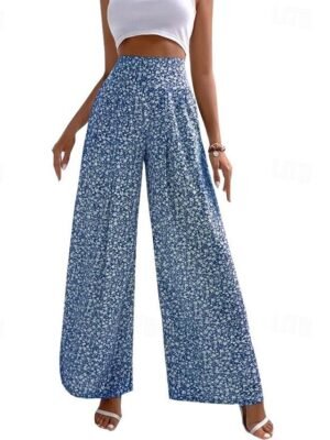 Casual Regular Fit Floral Long Trousers - Image 13