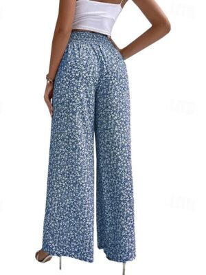 Casual Regular Fit Floral Long Trousers - Image 14