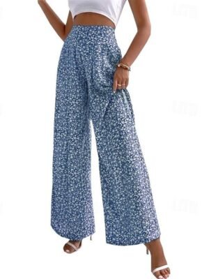 Casual Regular Fit Floral Long Trousers - Image 15