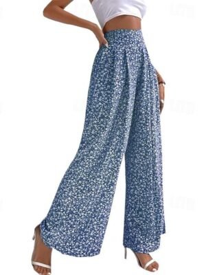 Casual Regular Fit Floral Long Trousers - Image 16