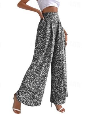 Casual Regular Fit Floral Long Trousers - Image 2