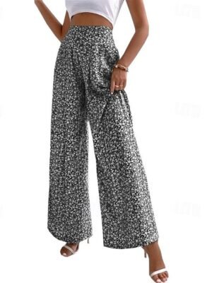 Casual Regular Fit Floral Long Trousers - Image 3