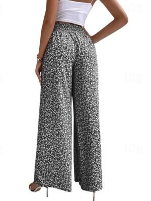 Casual Regular Fit Floral Long Trousers - Image 4
