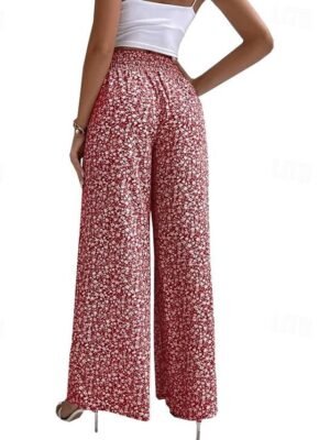 Casual Regular Fit Floral Long Trousers - Image 6