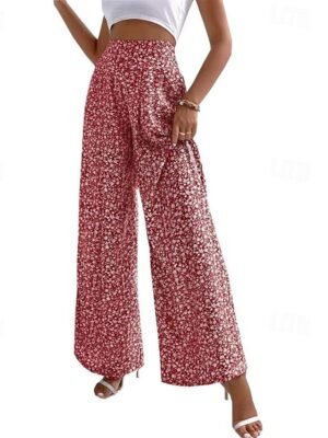 Casual Regular Fit Floral Long Trousers - Image 7
