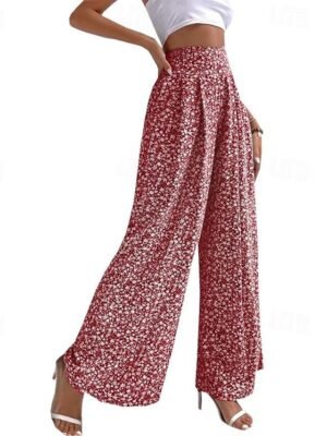 Casual Regular Fit Floral Long Trousers - Image 8