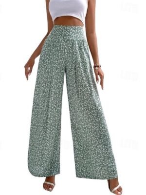 Casual Regular Fit Floral Long Trousers - Image 9