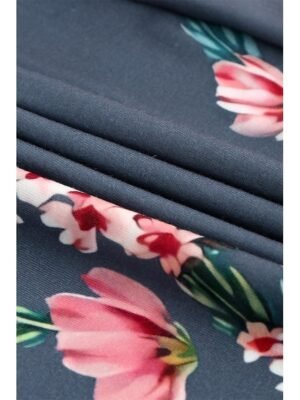 Casual Regular Fit Floral V Neck Short Sleeve Mini Dress - Image 2