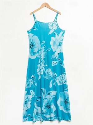 Casual Regular Fit Floral V Neck Sleeveless Maxi Dress - Image 5