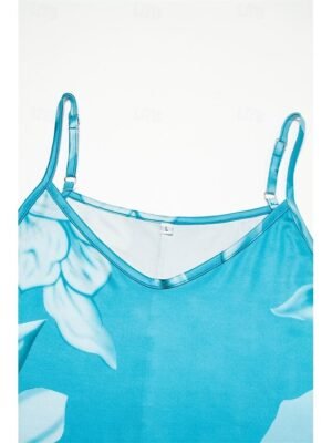 Casual Regular Fit Floral V Neck Sleeveless Maxi Dress - Image 6