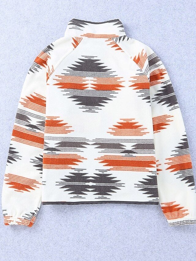 Casual Regular Fit Geometric Long Sleeve Ethnic Vintage Coat - Image 5