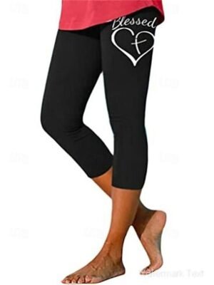 Casual Regular Fit Heart Floral Print Capri Shorts - Image 4
