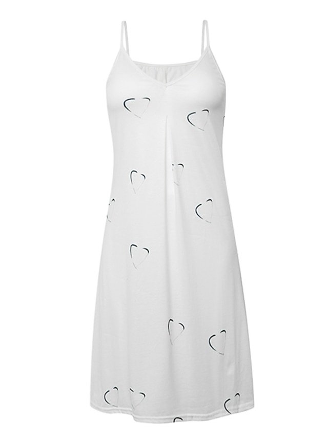 Casual Regular Fit Heart V Neck Sleeveless Mini Sundress - Image 2