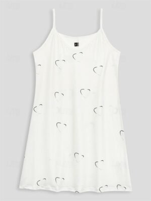 Casual Regular Fit Heart V Neck Sleeveless Mini Sundress - Image 7