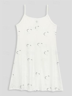 Casual Regular Fit Heart V Neck Sleeveless Mini Sundress - Image 8