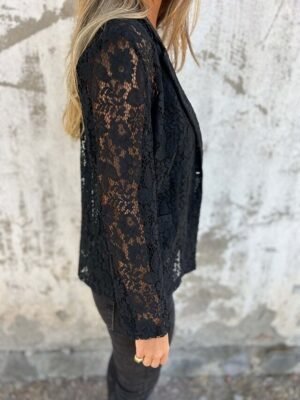Casual Regular Fit Lace Patchwork Turndown Long Sleeve Blazer - Image 5