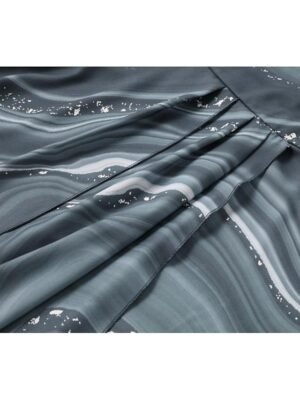 Casual Regular Fit Ombre Marble V Neck Short Sleeve Midi Dress - Image 3